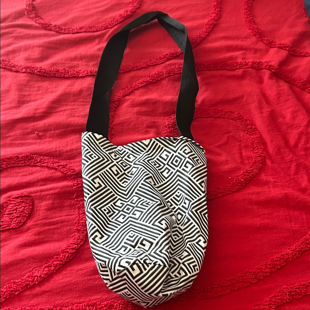 Black and White Geometric Crossbody Tote - Women Bags